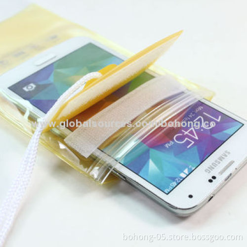 Universal Waterproof Bag, Made of PVC Material, Magic Sticker Fix Phone with Pull Rope